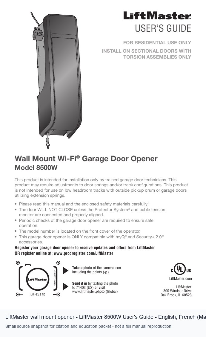LiftMaster wall mount opener